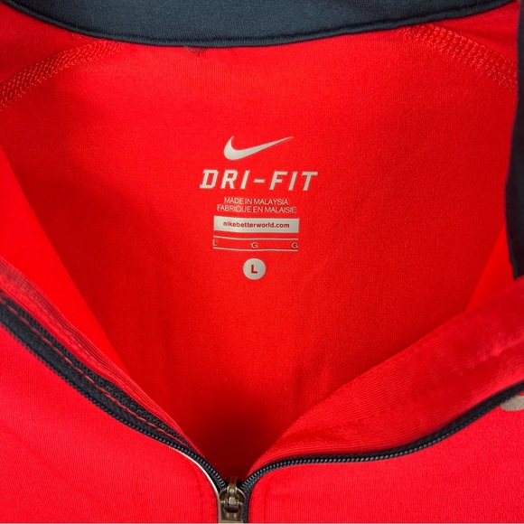 Nike Womens Large Pink Half Zip Dri-Fit Top Logo Size L - Picture 2 of 7